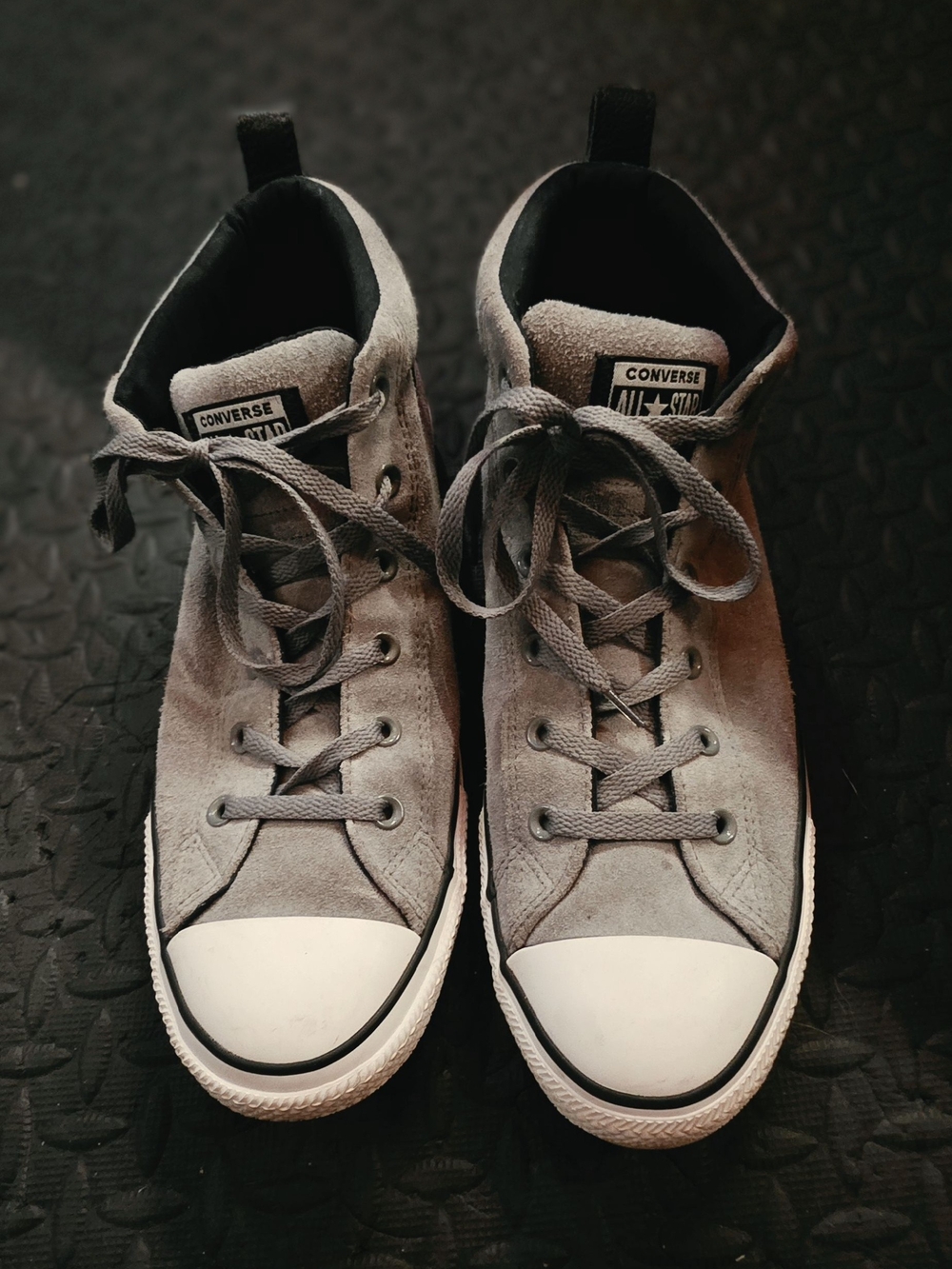 Converse All STARS Men’s Black and Light Gray High-Top Sneakers With Suede!!